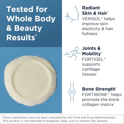Designs for Health Whole Body Collagen Powder - Hydrolyzed Collagen Peptides Powder for Skin, Joint + Bone Health - Fortigel, Fortibone & Verisol Collagen for Women & Men, Unflavored (30 Servings)